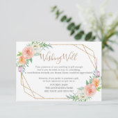 Geometrische Waterverf Flowers Wedding Registry Ka RSVP Kaartje (Staand voorkant)
