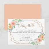 Geometrische Waterverf Flowers Wedding Registry Ka RSVP Kaartje (Voorkant / Achterkant)