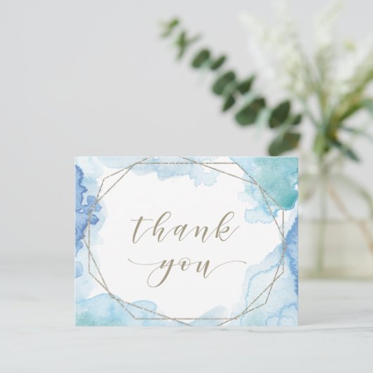 Geometrische Waterverf Hartelijk dank Briefkaart (Staand voorkant)