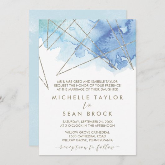 Geometrische Waterverf Kaart (Voorkant / Achterkant)