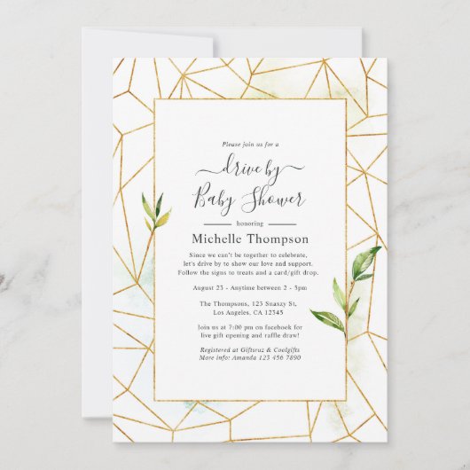 Geometrische waterverf kristal drive by Shower Kaart (Voorkant)