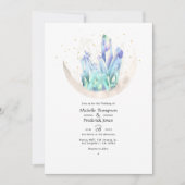 Geometrische Waterverf Kristallen Trouw Uitnodigin Kaart (Voorkant)