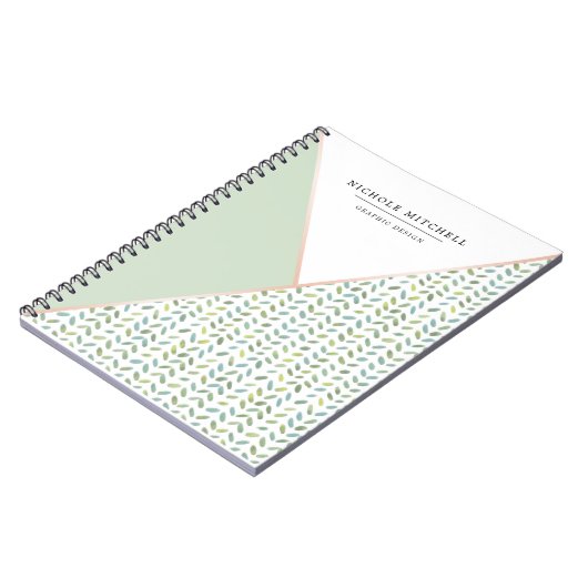 Geometrische Waterverf leder Notitieboek (Linkerzijde)