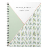 Geometrische Waterverf leder Notitieboek (Voorkant)