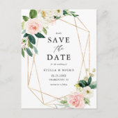 Geometrische Waterverf Lente-bloemen sparen de dat Aankondigingskaart (Voorkant)