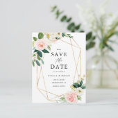 Geometrische Waterverf Lente-bloemen sparen de dat Aankondigingskaart (Staand voorkant)