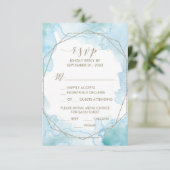 Geometrische Waterverf Lichtmenu Keuze RSVP-kaart RSVP Kaartje (Staand voorkant)