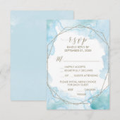 Geometrische Waterverf Lichtmenu Keuze RSVP-kaart RSVP Kaartje (Voorkant / Achterkant)