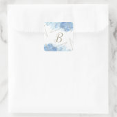 Geometrische Waterverf monogram enveloppen Vierkante Sticker (Tas)