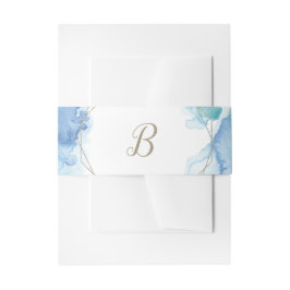 Geometrische Waterverf Monogram Weddenschap Uitnodigingen Wikkel