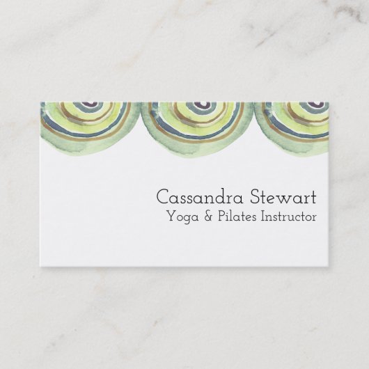 Geometrische waterverf ontwerpcirkels Groene Arche Visitekaartje (Voorkant)