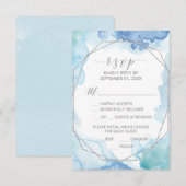 Geometrische Waterverf Silver Menu Keuze RSVP-kaar (Voorkant / Achterkant)