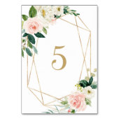 Geometrische Waterverf Spring Blooms Tabel 5 Wedde Kaart (Achterkant)