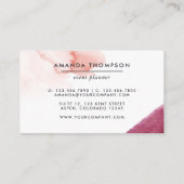 Geometrische Waterverf van Bourgogne en Blush Visitekaartje (Achterkant)