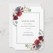 Geometrische Waterverf van Bourgogne, sla de datum Save The Date (Voorkant)