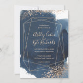 Geometrische Waterverf van de marine en de goudLij Kaart (Voorkant)