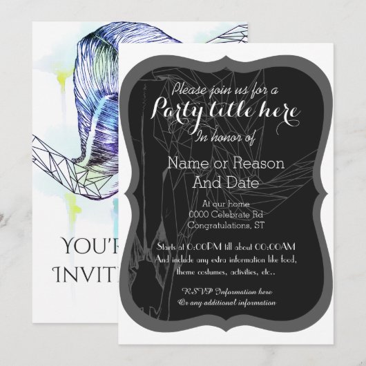 Geometrische waterverf van de romp kaart (Voorkant / Achterkant)