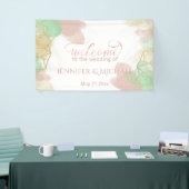 Geometrische waterverf van Neomint blush Gold Spandoek (Beurs)