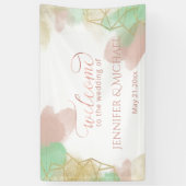Geometrische waterverf van Neomint blush Gold Spandoek (Verticaal)