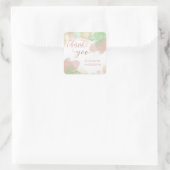 Geometrische waterverf van Neomint blush Gold Vierkante Sticker (Tas)