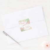 Geometrische waterverf van Neomint blush Gold Vierkante Sticker (Envelop)