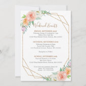 Geometrische Waterverf Vloerbruiloft Welkomstberic Kaart (Achterkant)