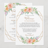 Geometrische Waterverf Vloerbruiloft Welkomstberic Kaart (Voorkant / Achterkant)