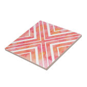 Geometrische Waterverf voor pekroze Tegeltje (Zijkant)