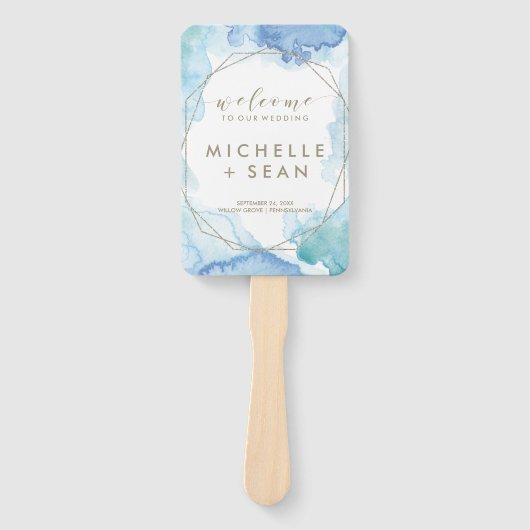 Geometrische Waterverf weddenschap Handwaaier (Voorkant)