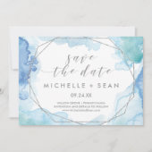 Geometrische Waterverf Zilver sparen de Kaart van (Voorkant)