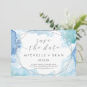 Geometrische Waterverf Zilver sparen de Kaart van (Staand voorkant)