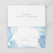 Geometrische Waterverf | Zilverweddenschap Plaatskaartje (Buitenkant ongevouwen)
