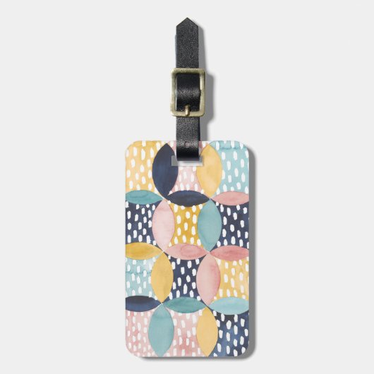 Geometrische waterverven bagagelabel (Voorkant verticaal)