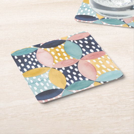 Geometrische waterverven kartonnen onderzetters (Schuin)