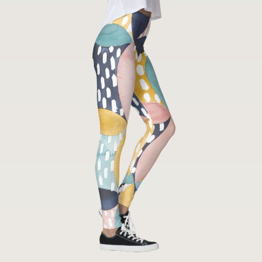 Geometrische waterverven leggings (Rechts)