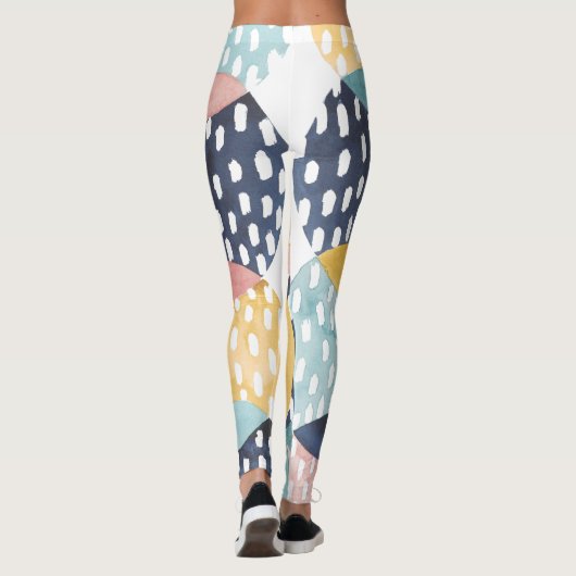 Geometrische waterverven leggings (Achterkant)