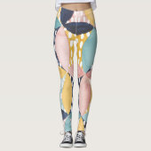 Geometrische waterverven leggings (Voorkant)