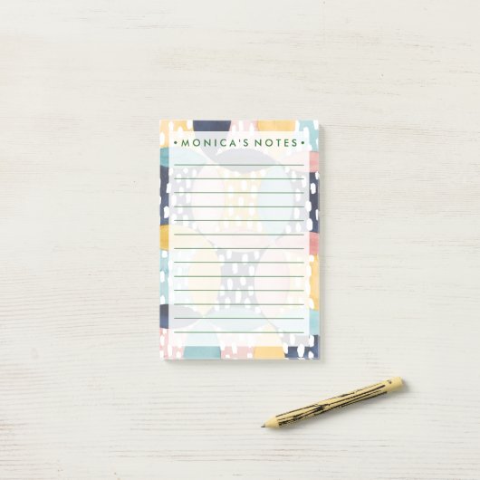 Geometrische waterverven post-it® notes (Op bureau)