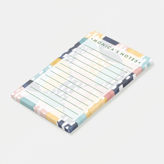 Geometrische waterverven post-it® notes (Schuin)
