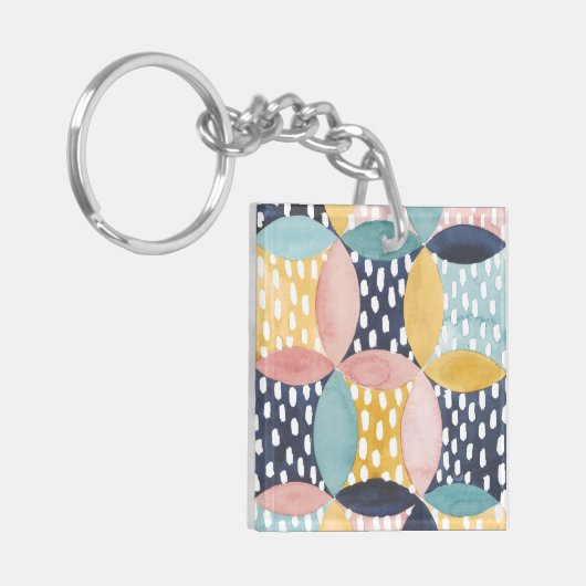 Geometrische waterverven sleutelhanger (Voorkant Links)