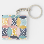 Geometrische waterverven sleutelhanger (Achterkant)