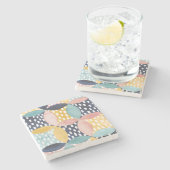 Geometrische waterverven stenen onderzetter (Zijkant)