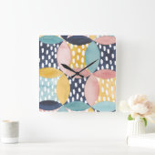 Geometrische waterverven vierkante klok (Huis)