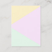 Geometrische weddenschap met geblindeerde pasta informatiekaartje (Achterkant)