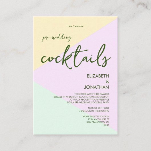 Geometrische weddenschap met geblindeerde pasta informatiekaartje (Voorkant)