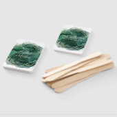 Geometrische weddenschappen met groene en goudWate Handwaaier (Niet-gemonteerd)