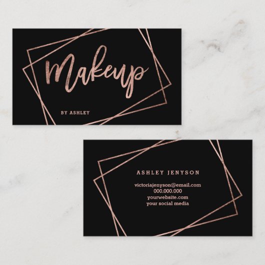 Geometrische weergave van het goudscript van het r visitekaartje (Voorkant / Achterkant)