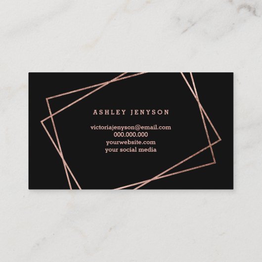 Geometrische weergave van het goudscript van het r visitekaartje (Achterkant)