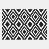 Geometrische weergave van zwart en wit diamant inpakpapier vel (Voorkant 2)