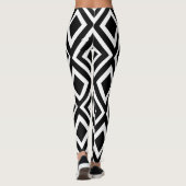 Geometrische weergave van zwart en wit diamant leggings (Achterkant)